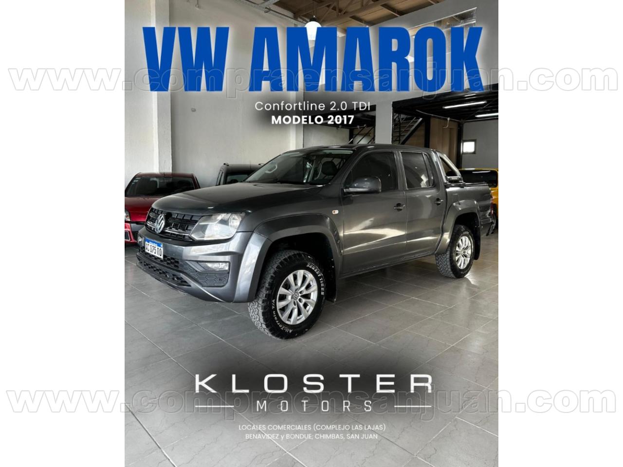 Foto de VOLKSWAGEN AMAROK confortline 2.0 tdi at 2017, color gris, en San Juan