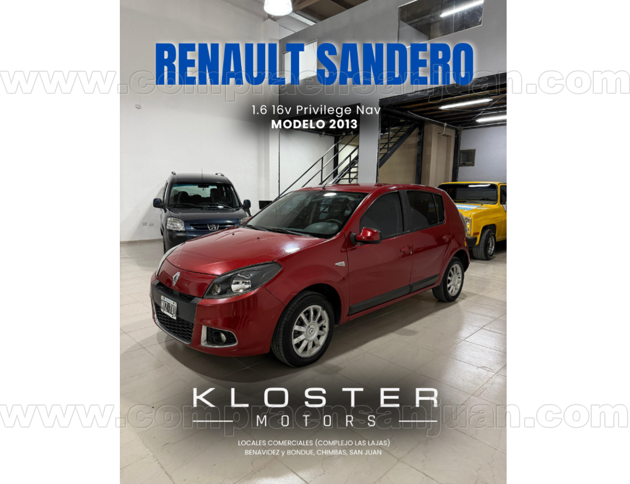 Foto de RENAULT SANDERO 1.6 16v Privilege 2013, color rojo, en San Juan
