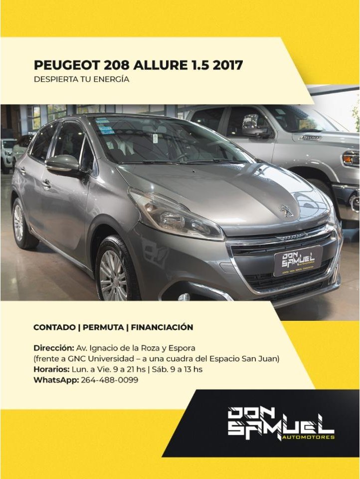 Foto de PEUGEOT 208 Allure Nav 2017, color sin color especificado, en San Juan