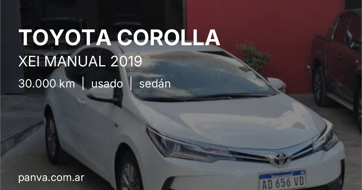 Panva | Toyota Corolla Xei Manual 2019 en San Juan | Usado
